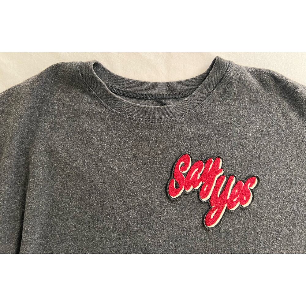 American Eagle Crewneck Sweatshirt Rolled Hem Navy XL Say Yes - Picture 5 of 9